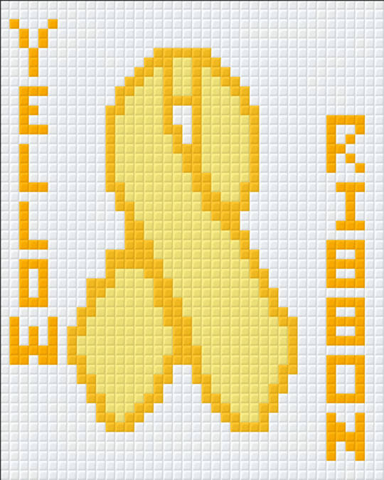 Yellow Ribbon One [1] Baseplate PixelHobby Mini-mosaic Art Kit